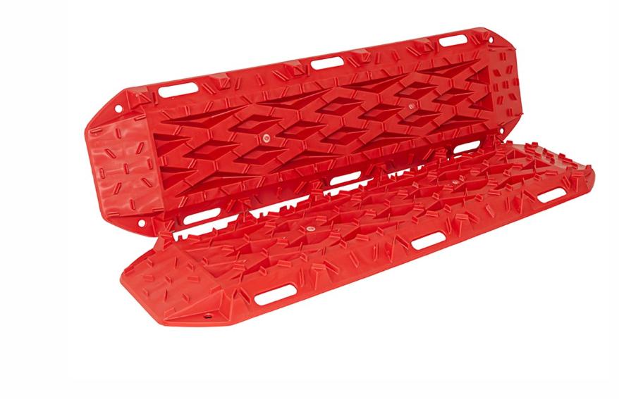 Sandbleche Paar Anfahrhilfe aus rotem Kunststoff 120cm lang